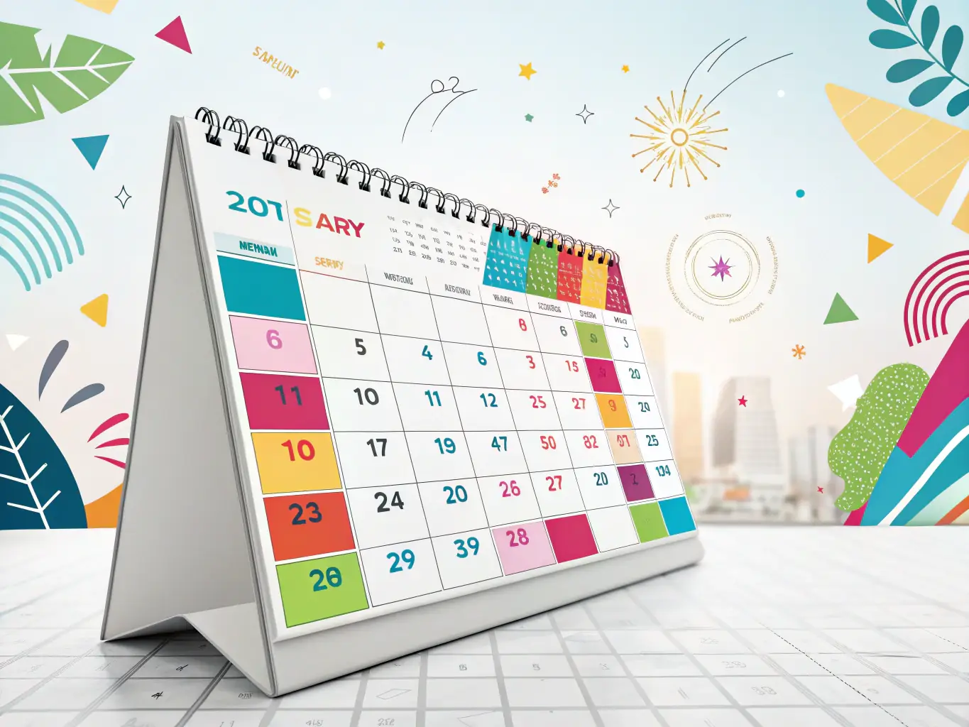 A calendar graphic highlighting upcoming hiking events and workshops, with icons representing different types of activities and locations.